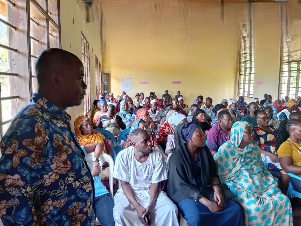 Chimwaga Mwamuye, Rabai sub county public health promotion officer, at a health stakeholders meeting at a hotel in Rabai.